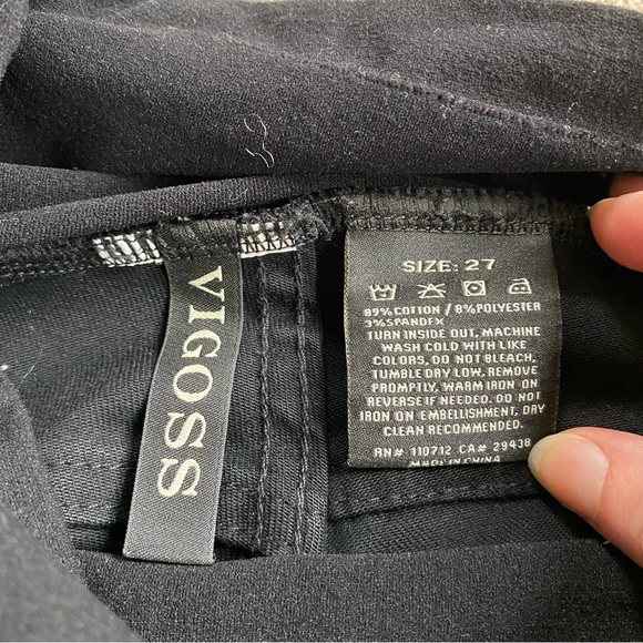 Vigoss Maternity Jeans Wax Coated Slim Fit Size 27 Black - Picture 10 of 13